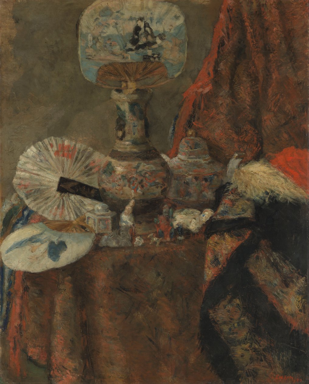 Asetelma, jossa on chinoiserie-esineitä tekijältä James Ensor