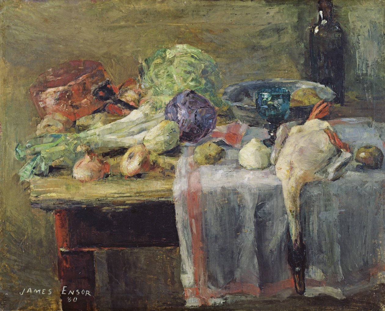 Asetelma ankan kanssa tekijältä James Ensor