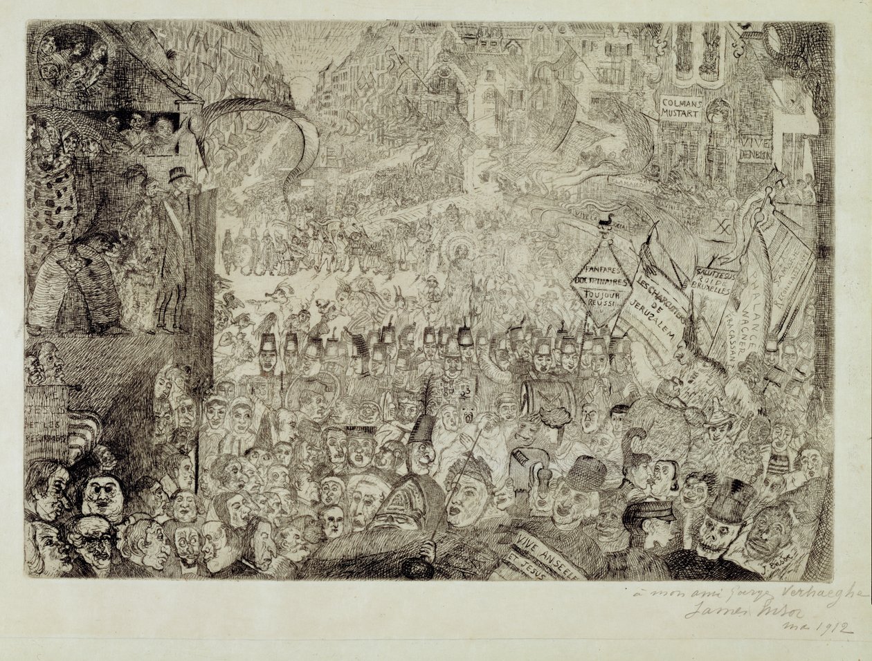 Kristuksen tulo Brysseliin tekijältä James Ensor