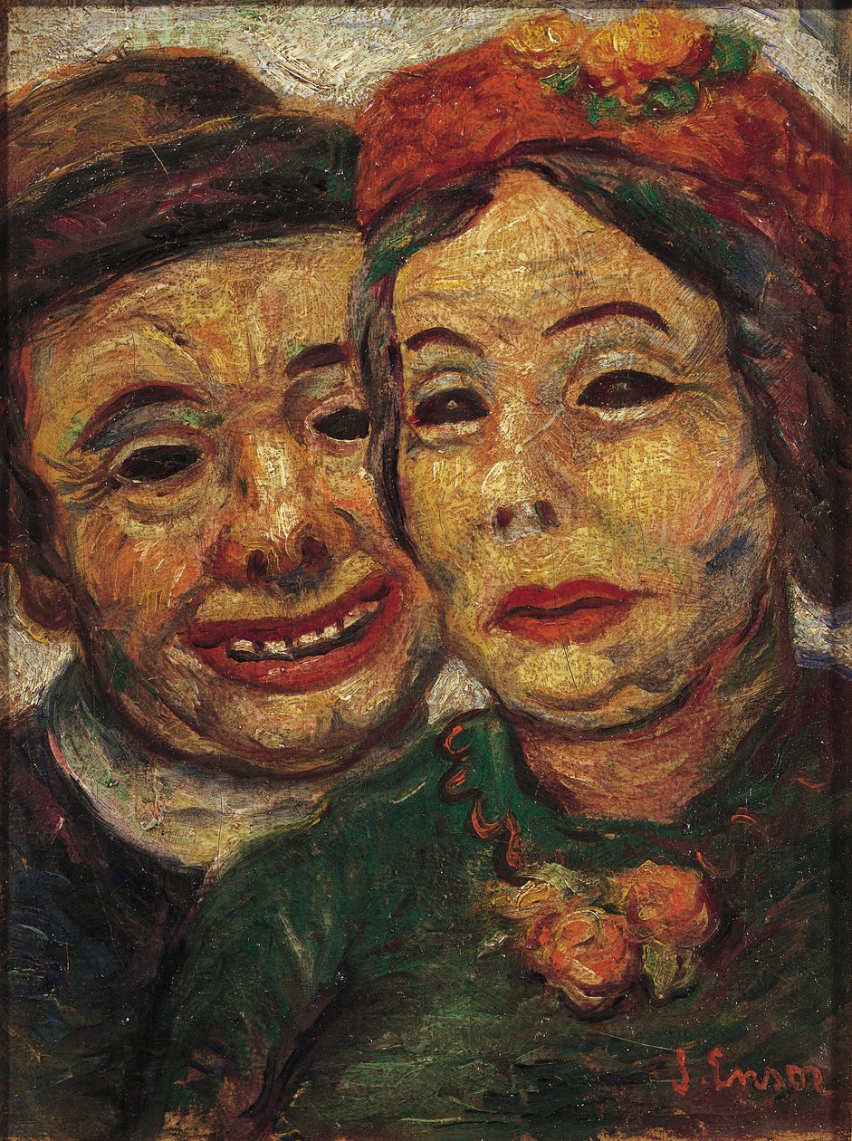 Naamioitunut pariskunta tekijältä James Ensor