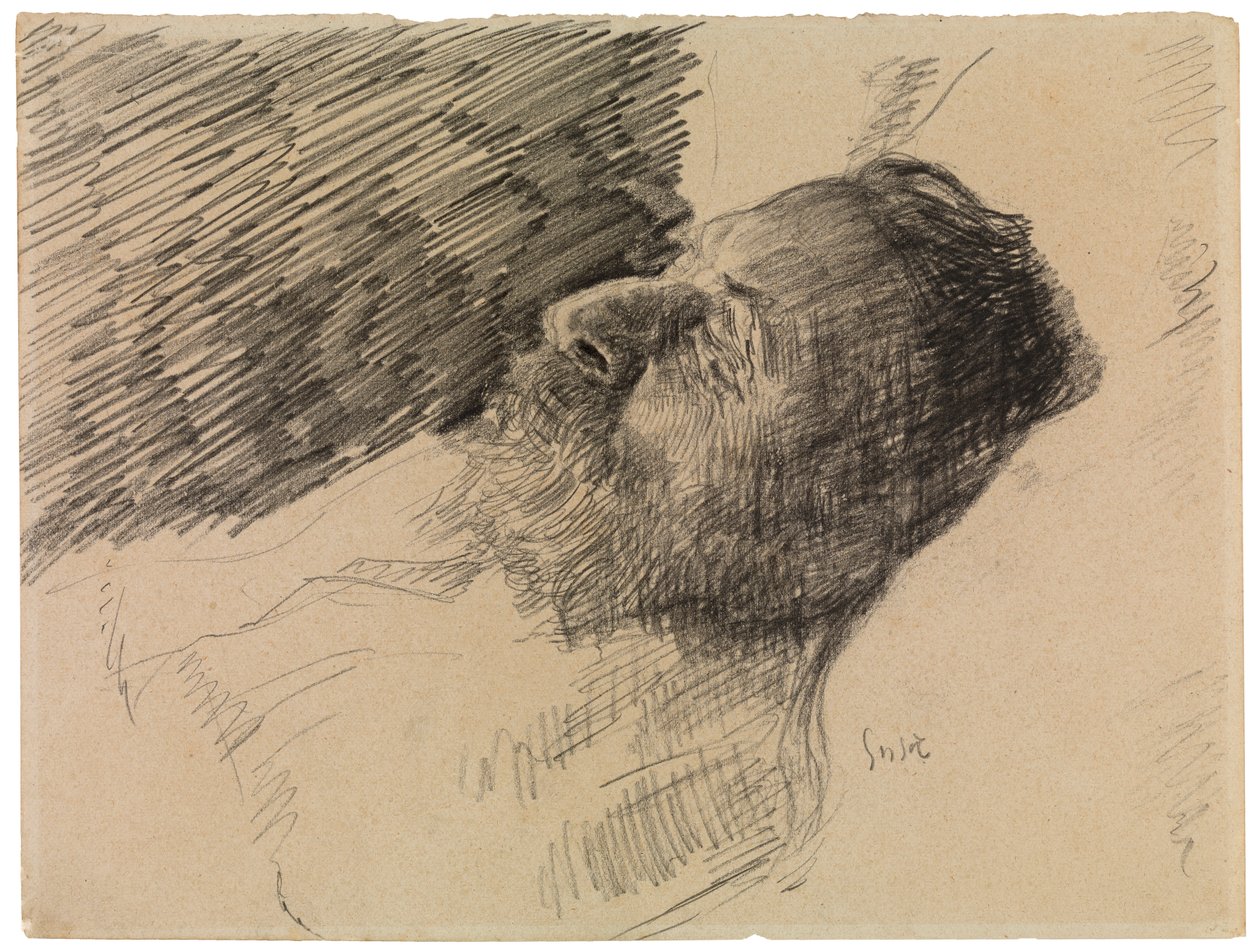 Taiteilijan isä kuolemassa (kynä paperilla) tekijältä James Ensor