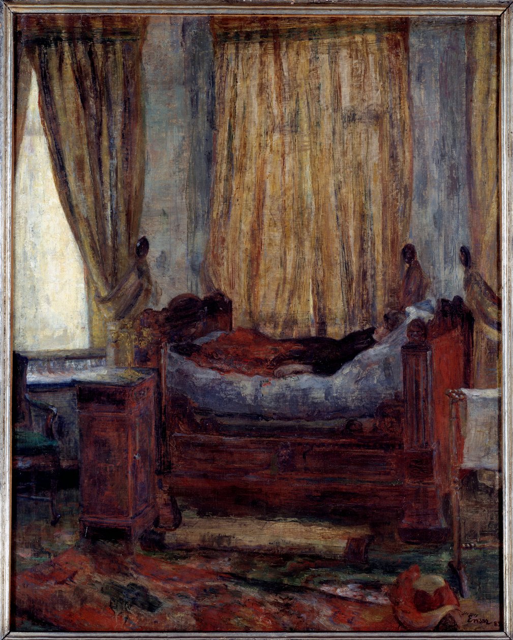 Nainen hädässä. James Ensorin (1860-1949) maalaus Ec. Bel tekijältä James Ensor
