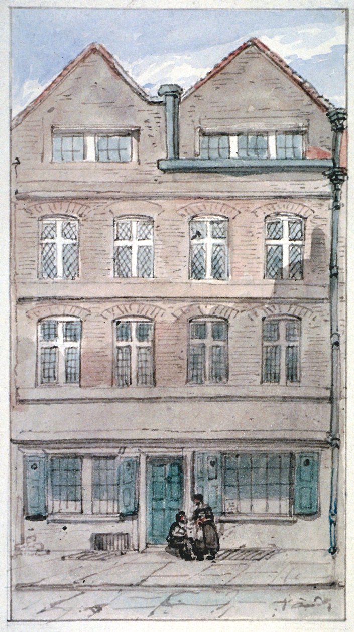 Näkymä nro 2 Blackhorse Alley, Fleet Street, Lontoon kaupunki, 1850 tekijältä James Findlay