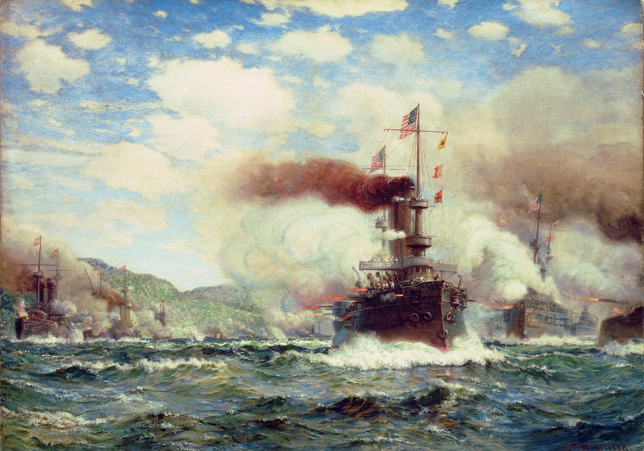 Naval Battle Explosion (öljy kankaalle) tekijältä James Gale Tyler