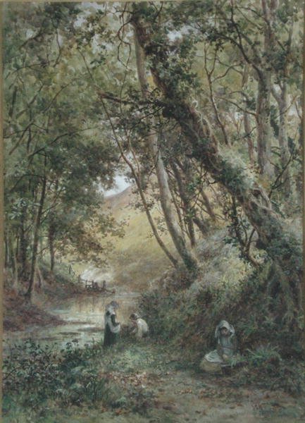 By the Stream (akvarelli paperille) tekijältä James George Bingley
