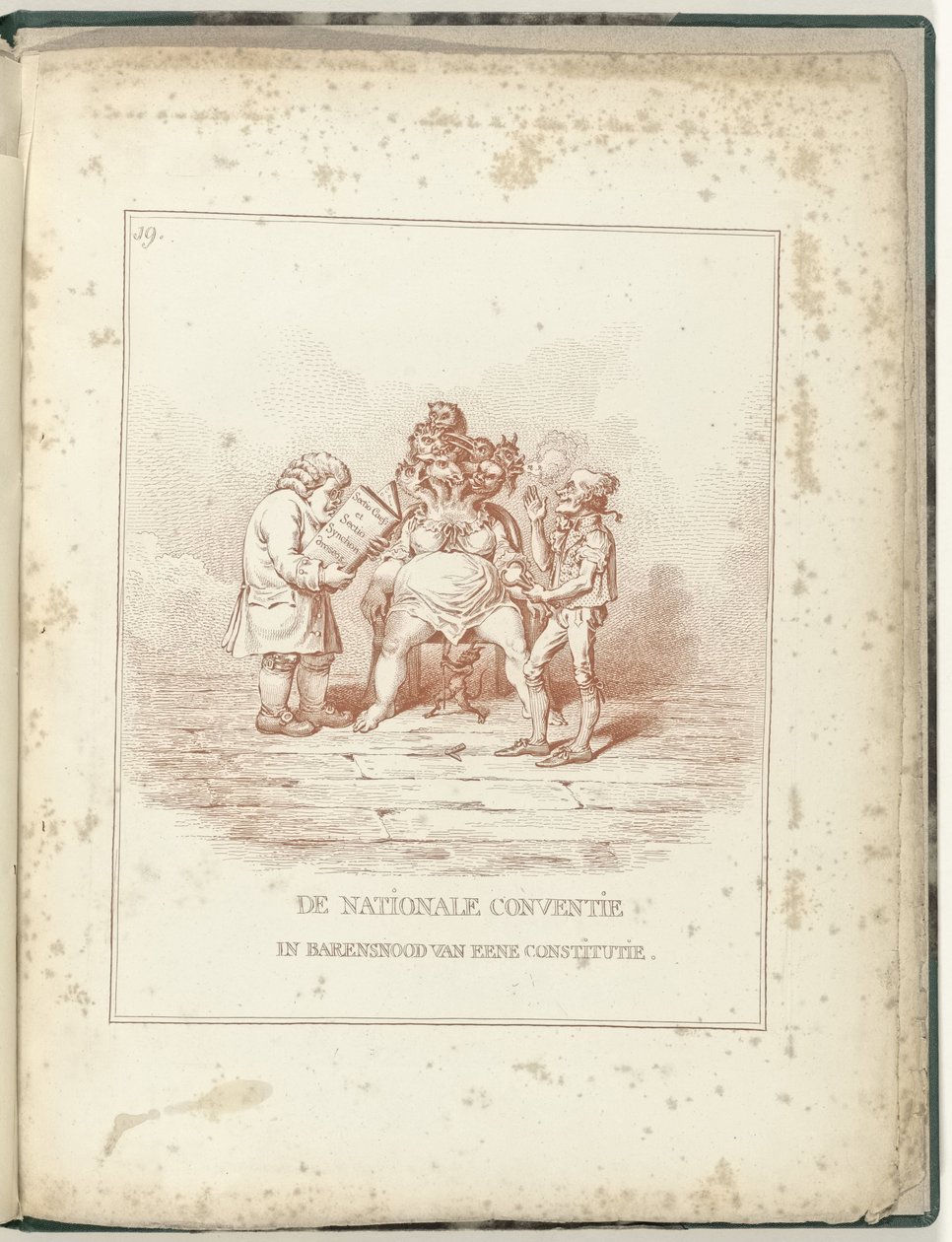 Kansallisen vuosikongressin työ, 1795 Kansallinen perustuslain työsopimus (esim. otsikko) Hollandia Regenerata (sarjan nimi) tekijältä James Gillray (possibly)
