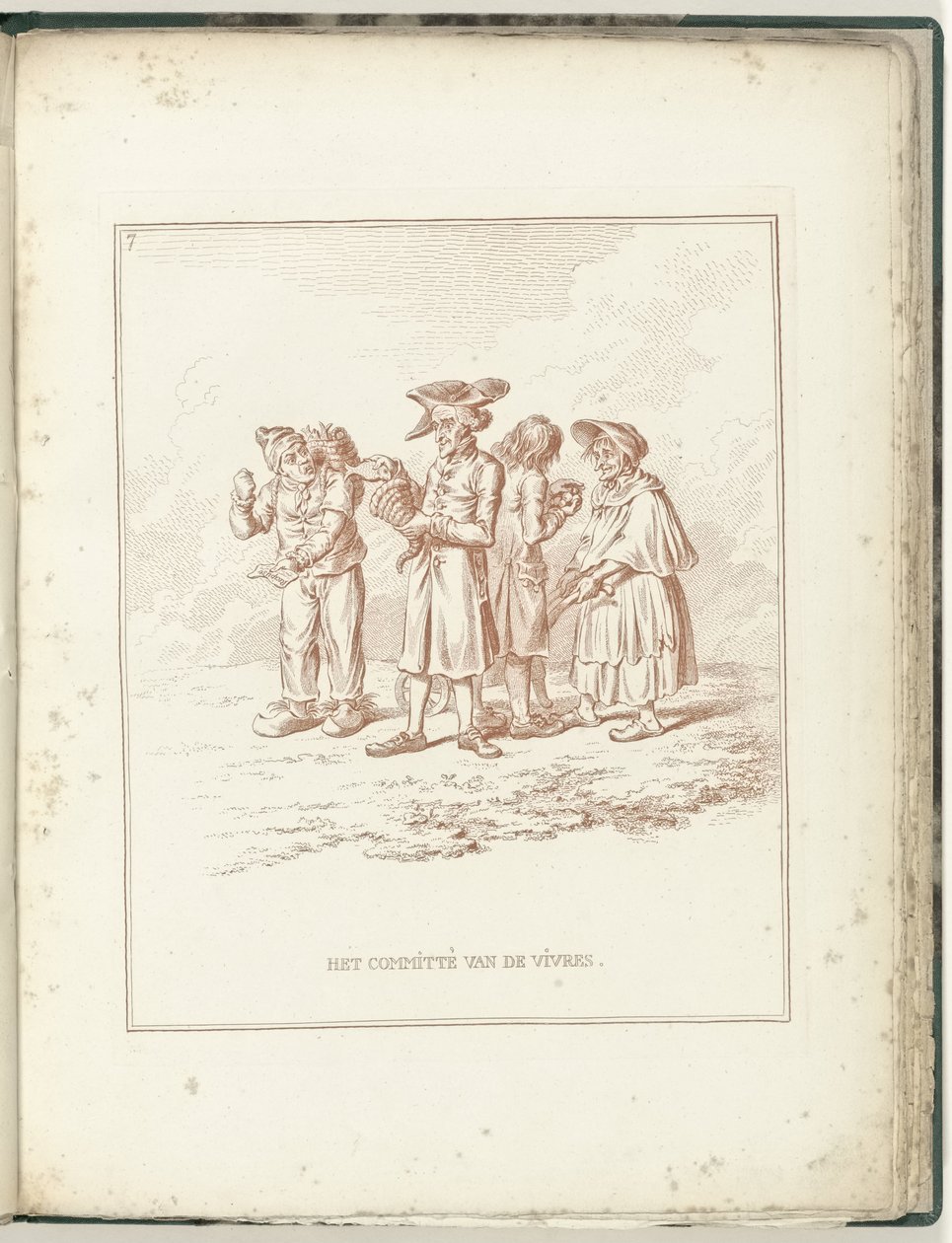 Elintarvikkeiden ja tarpeiden komitea, 1795 Vivresin komitea (kohteen otsikko) Hollandia Regenerata (sarjan nimi) tekijältä James Gillray (possibly)