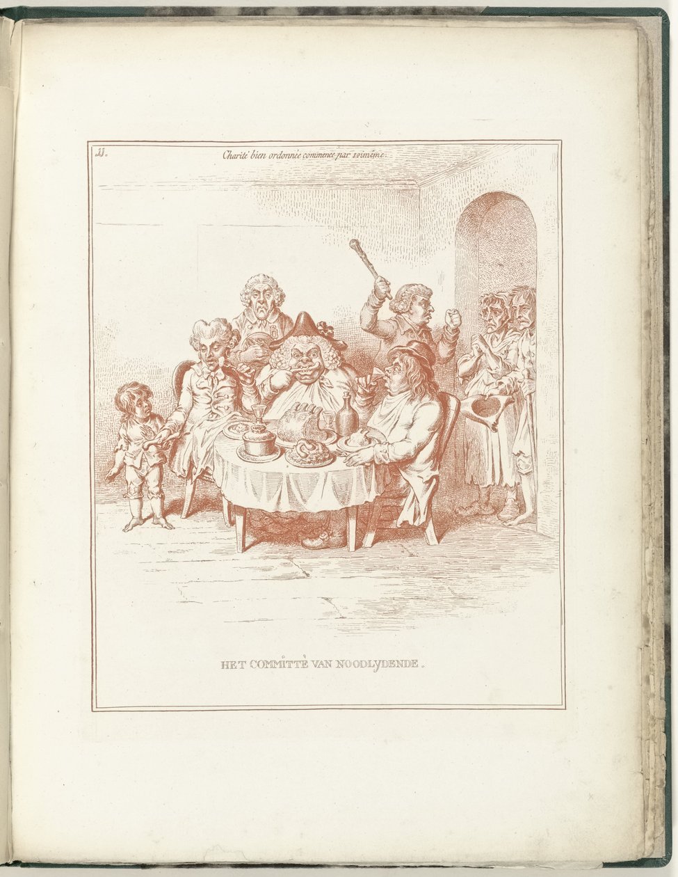 Apua tarvitsevien komitea, 1795 Noodlydenden komitea (kohteen otsikko) Hollandia Regenerata (sarjan nimi) tekijältä James Gillray (possibly)