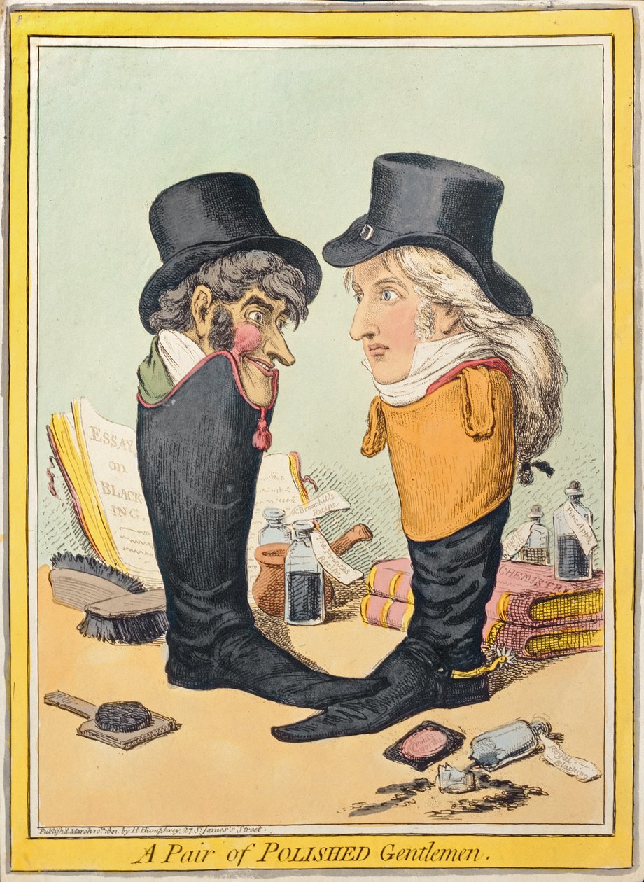 A Pair of Poliished Gentlemen, julkaisija Hannah Humphrey vuonna 1801 (käsinvärinen etsaus) tekijältä James Gillray