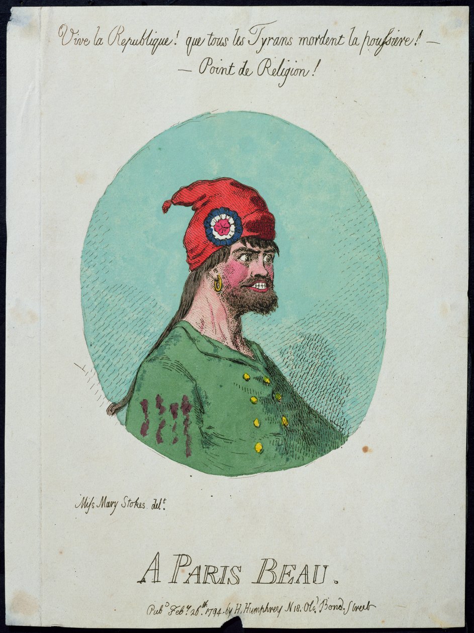 Paris Beau, julkaissut Hannah Humphrey vuonna 1794 (käsinvärinen etsaus) tekijältä James Gillray