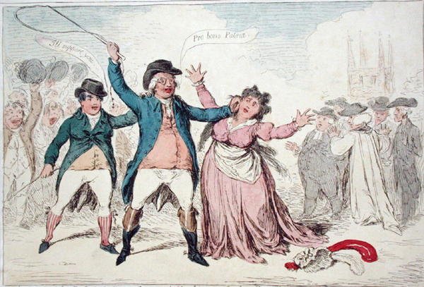 Todiste ystävällisen luonteen hienostuneista tunteista, viime aikoina ehdokas eräälle muinaiselle kaupungille (käsinvärinen etsaus) tekijältä James Gillray
