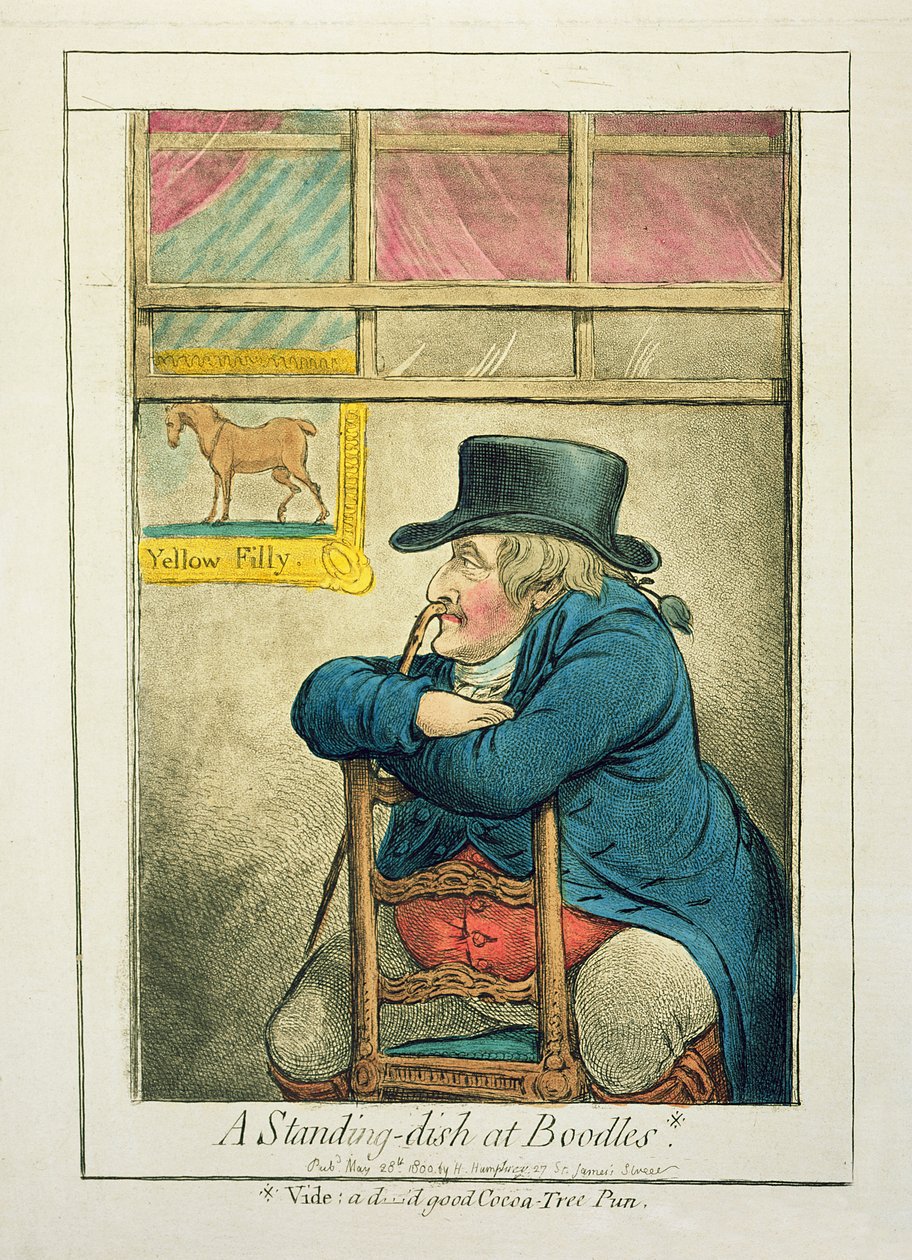 A Standing-dish at Boodles, julkaisija Hannah Humphrey, 1800 tekijältä James Gillray