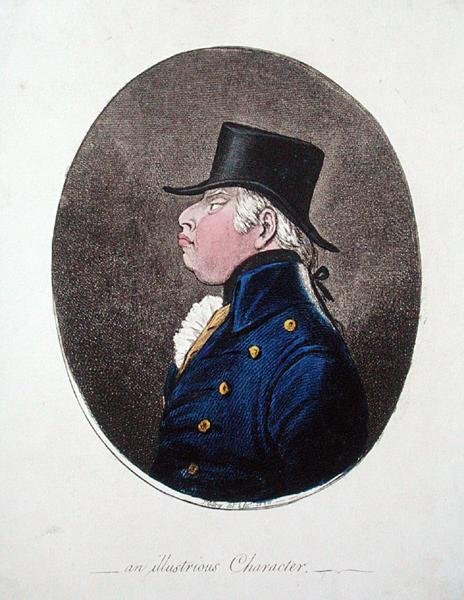 An Illustrious Character, julkaissut Hannah Humphrey vuonna 1802 (käsinvärinen etsaus) tekijältä James Gillray