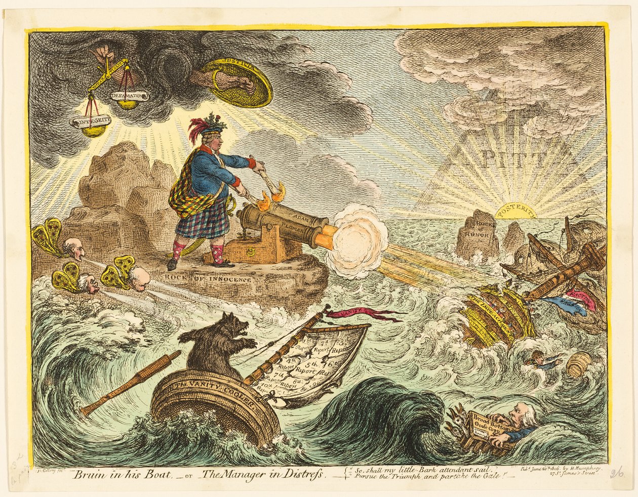 Bruin veneessään tekijältä James Gillray