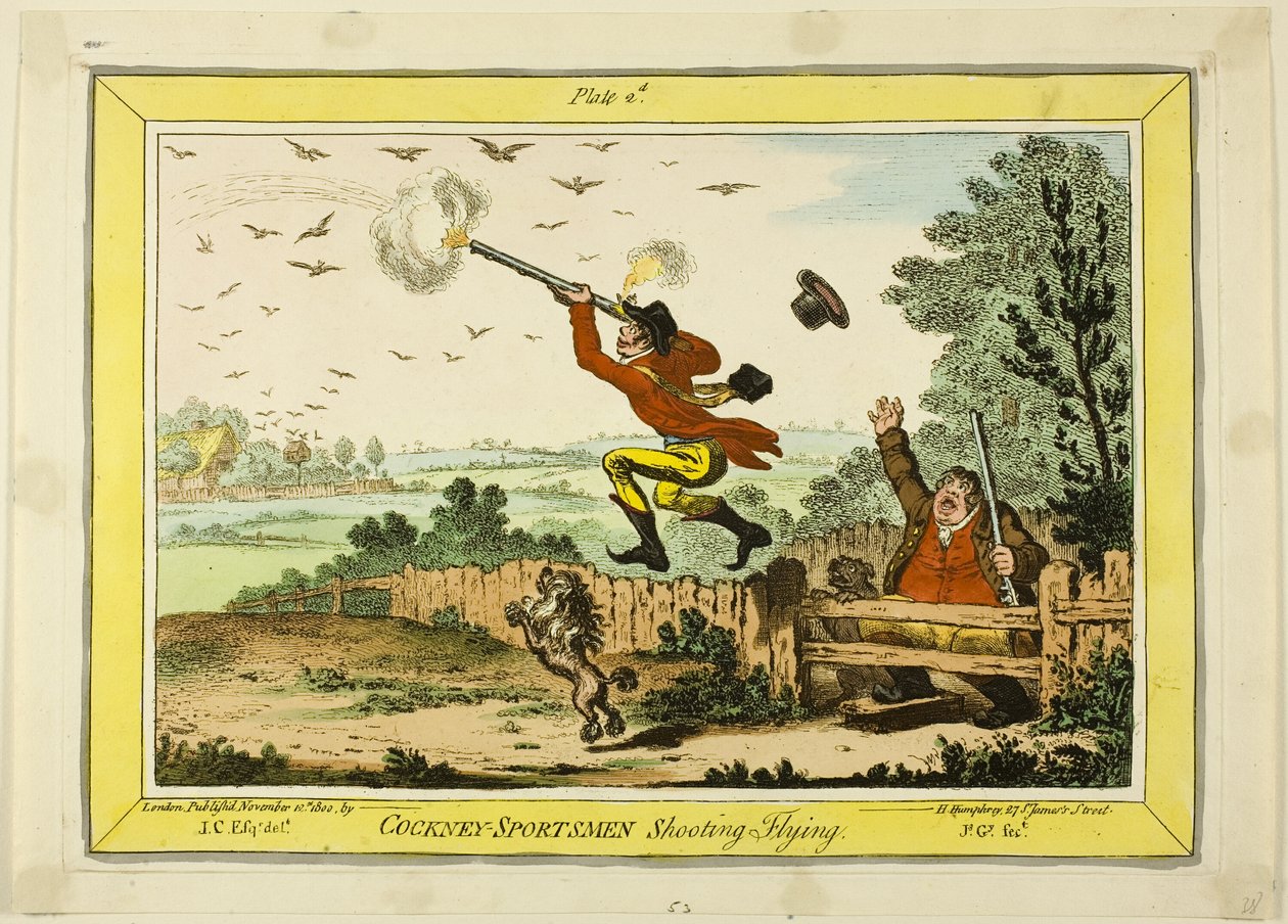 Cockney Sportsmen ampuminen lentävät tekijältä James Gillray