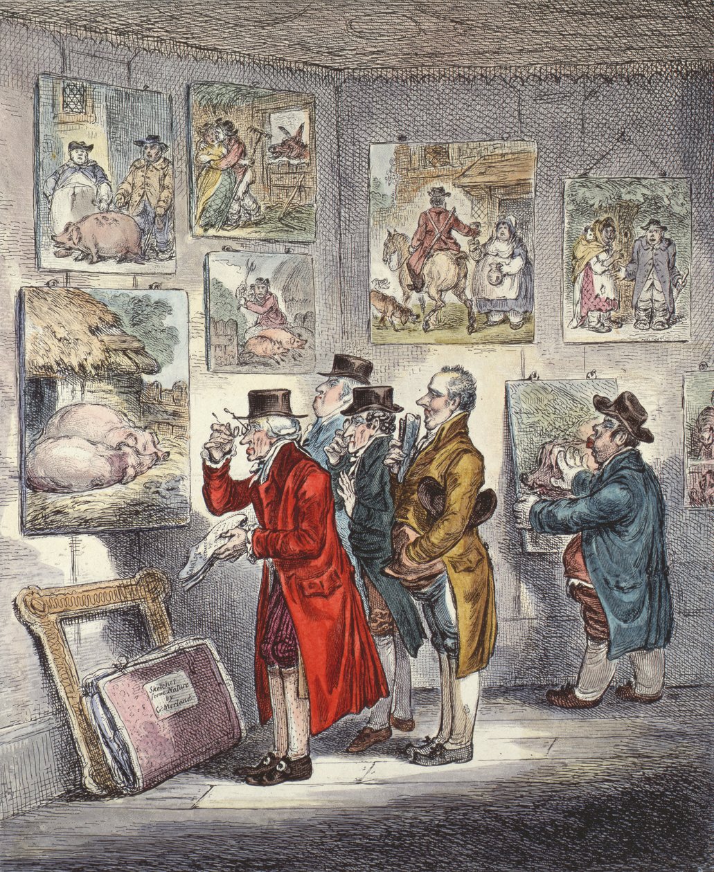 Huonekalut ja erilaiset esineet 1100- ja 1300-luvuilta tekijältä James Gillray