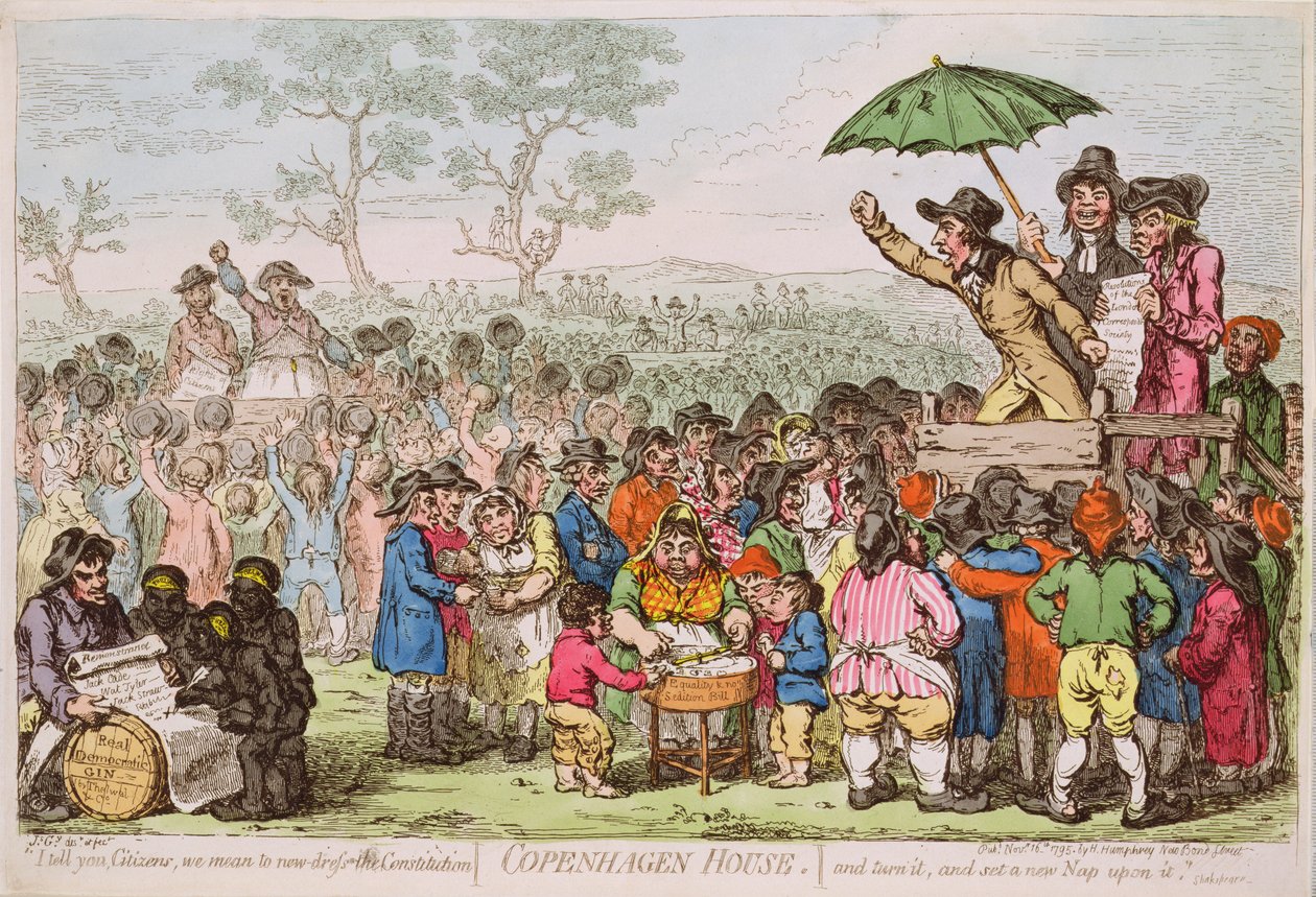 Copenhagen House -pubi. kirjoittanut H. Humphrey, 1795 (painettu) tekijältä James Gillray