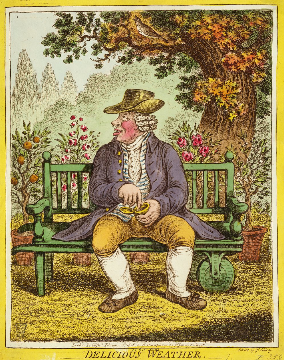Herkullinen sää, julkaissut Hannah Humphrey, 1808. tekijältä James Gillray