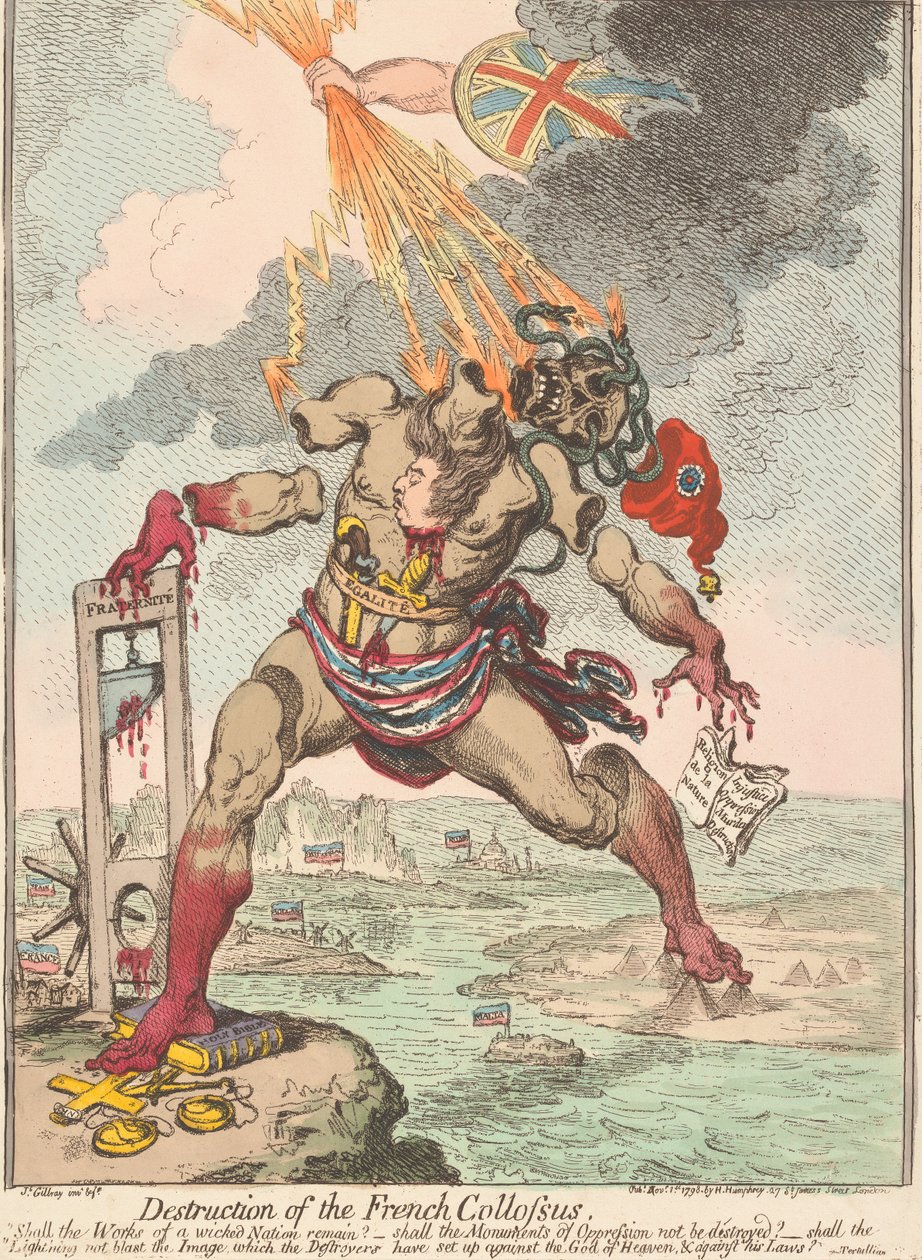 Ranskalaisen kolossin tuhoaminen tekijältä James Gillray