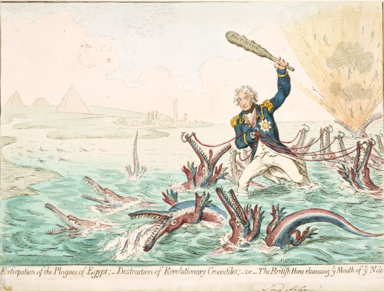 Egyptin vitsausten hävittäminen, 1798 tekijältä James Gillray