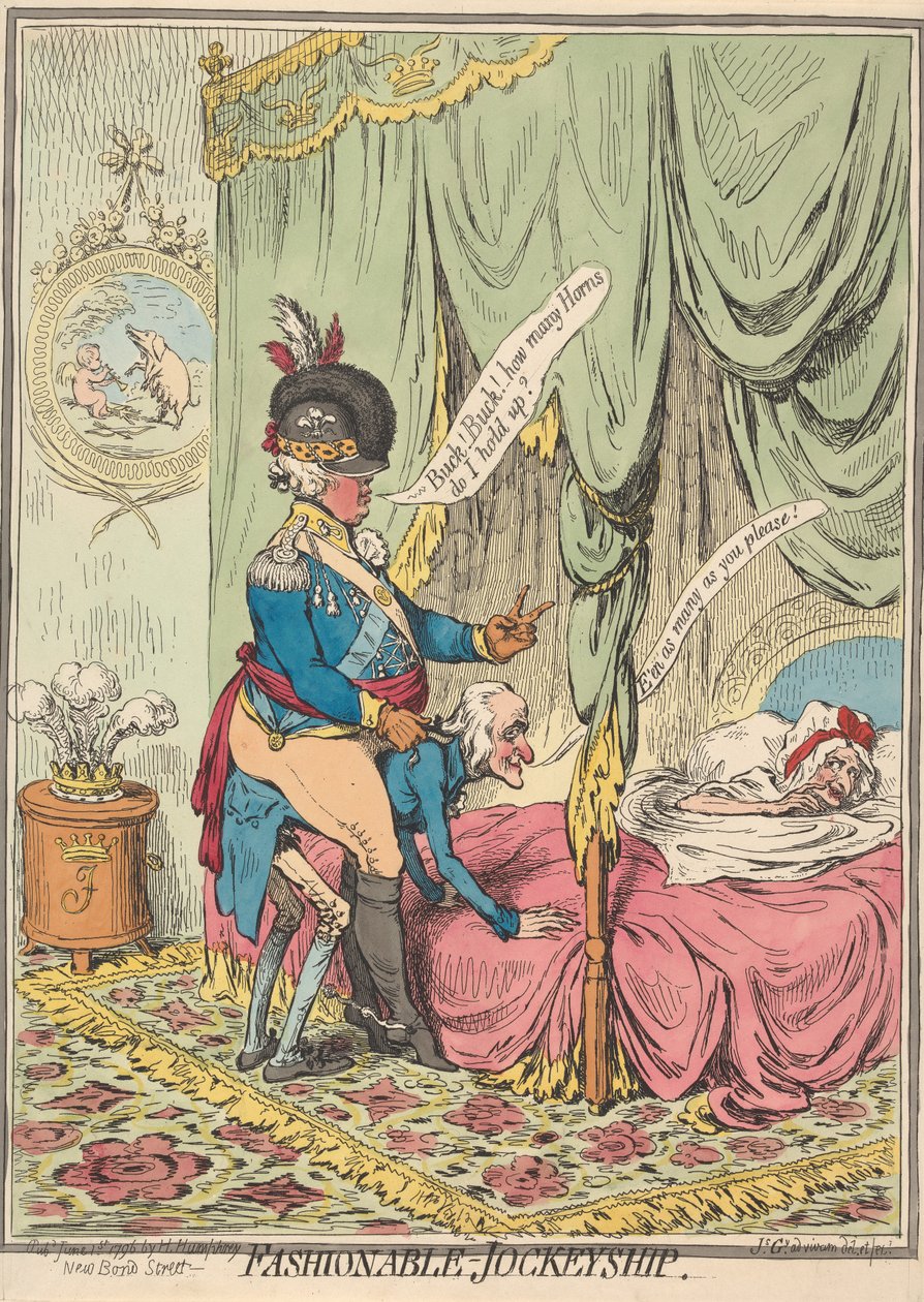 Muodikas – Jockeyship tekijältä James Gillray