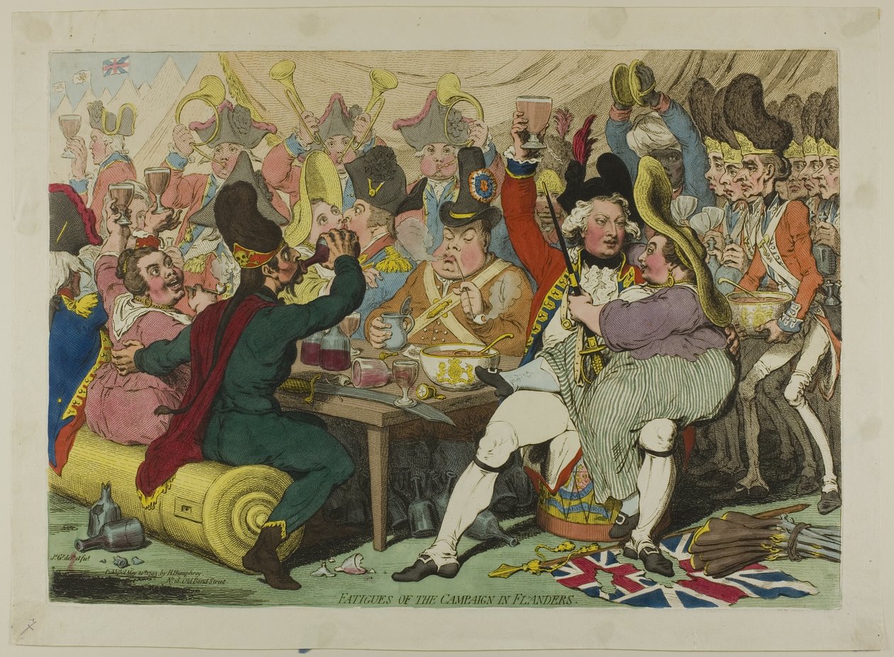 Flanderin sotaretken väsymys tekijältä James Gillray