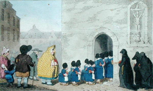 G. Gillrayn vuonna 1793 julkaisema "Flemish Characters" (käsinväritetty etsaus). tekijältä James Gillray