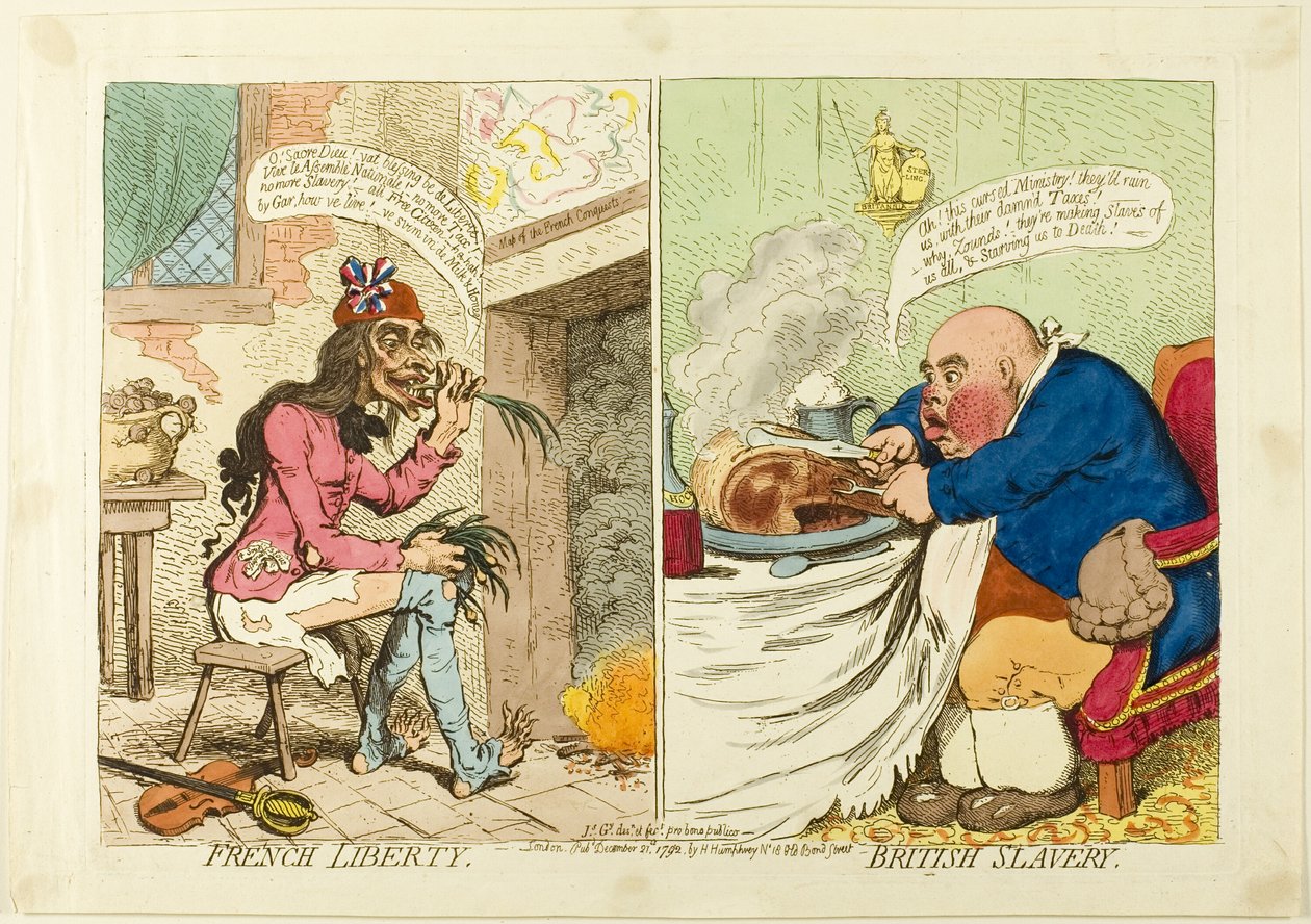 Ranskan vapaus, Britannian orjuus tekijältä James Gillray