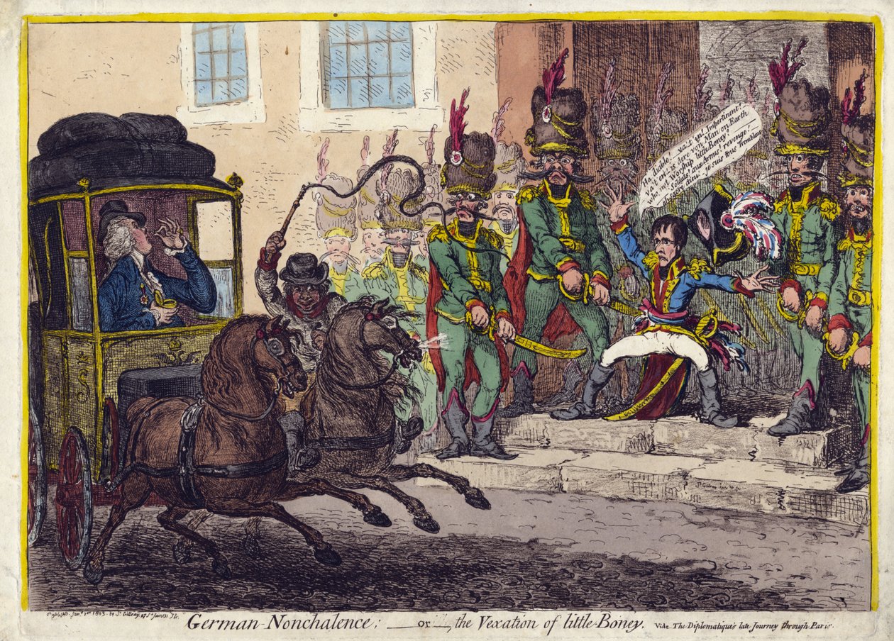SAKSAN KILPAILU – TAI PIENEN LUUN VAIHE. 1803 (kaiverrus) tekijältä James Gillray