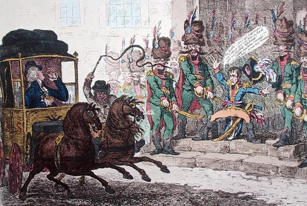 Saksalainen välinpitämättömyys eli Pienen luun viha tai Diplomatiikan myöhäinen matka Pariisin läpi tekijältä James Gillray