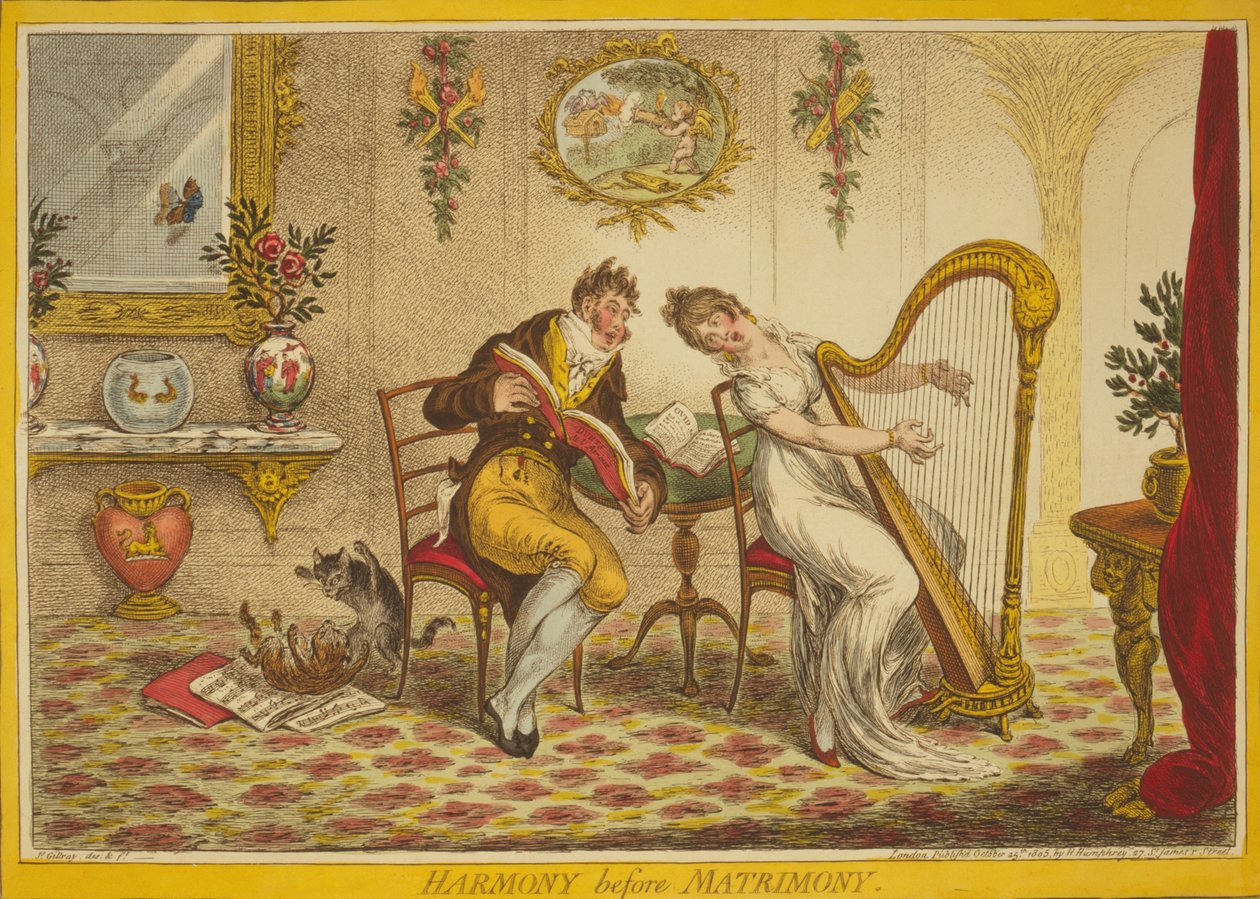 Harmonia ennen avioliittoa, 1805 tekijältä James Gillray