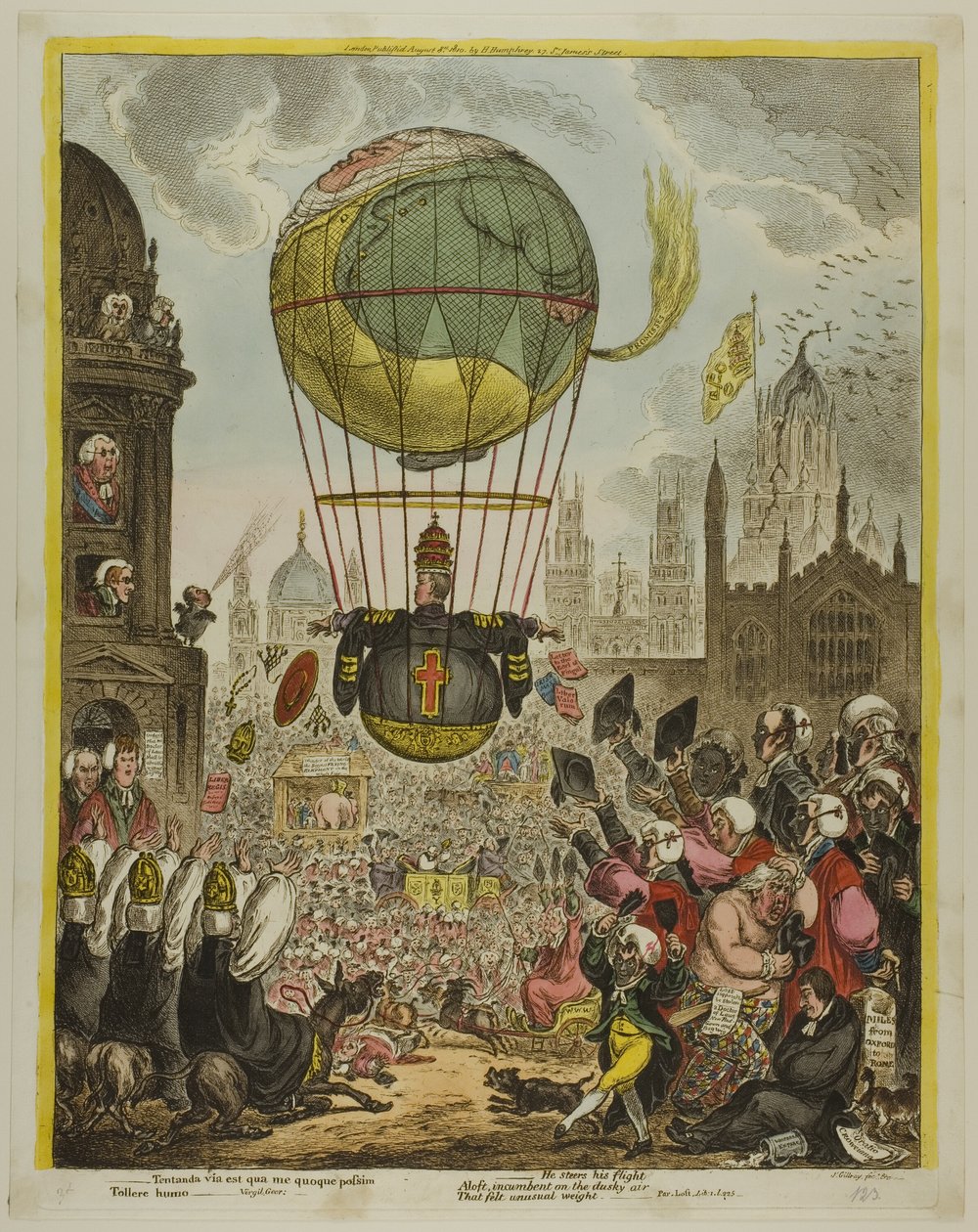 Hän ohjaa lentoaan tekijältä James Gillray
