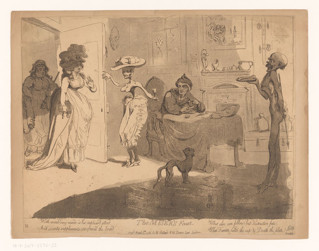 Miserin juhla Kuruun juhla (nimi esineessä) tekijältä James Gillray
