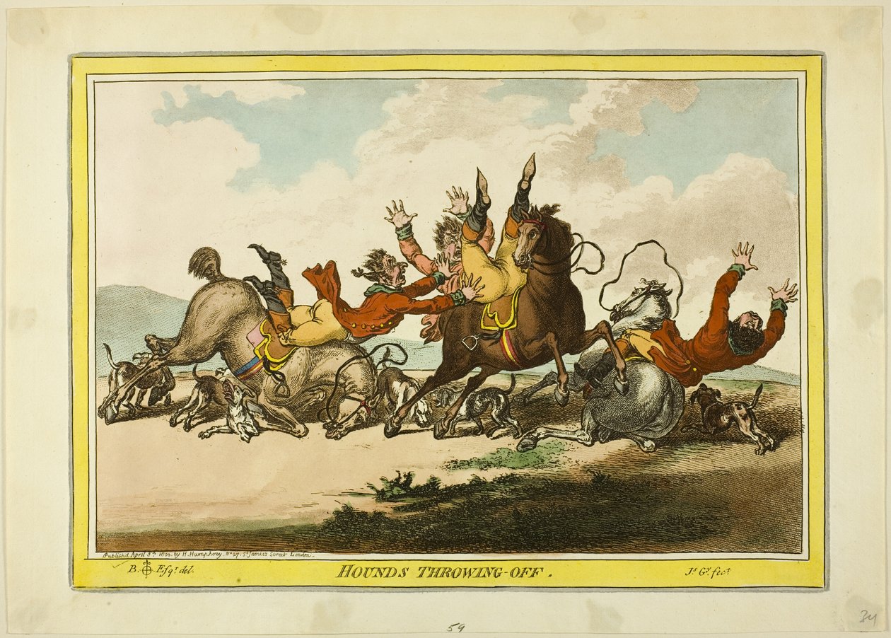Koirien heittäminen tekijältä James Gillray