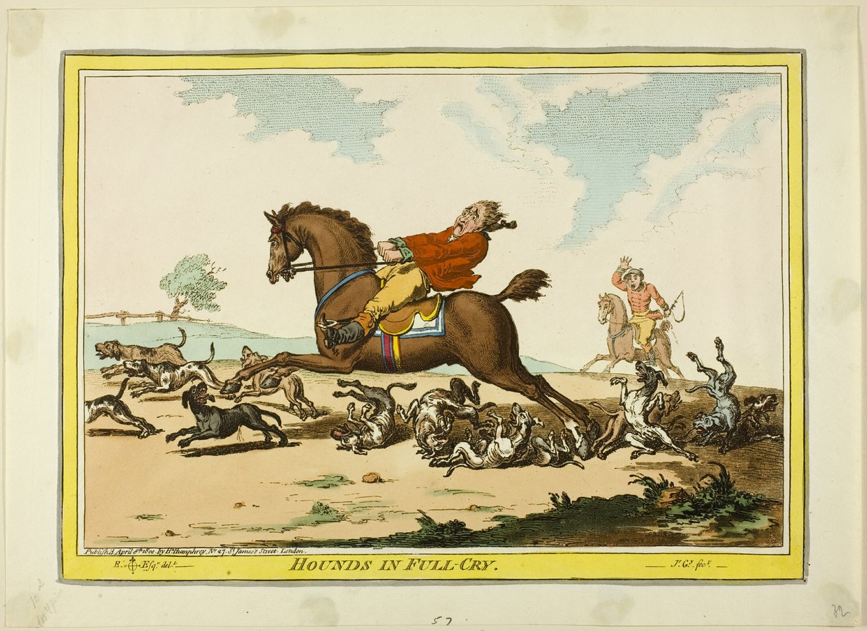 Koirat täydessä huudossa tekijältä James Gillray