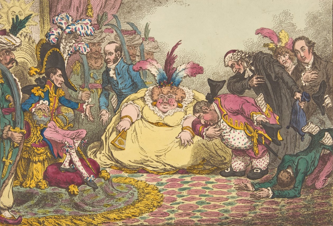 Citizen Volponen ja hänen sarjansa esittely Pariisissa.-Vide, The Moniteur ja ..., 15. marraskuuta 1802. tekijältä James Gillray