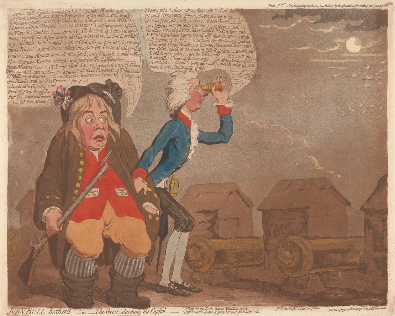 John Bull gestört; - oder - Die Gänse alarmieren das Kapitol tekijältä James Gillray