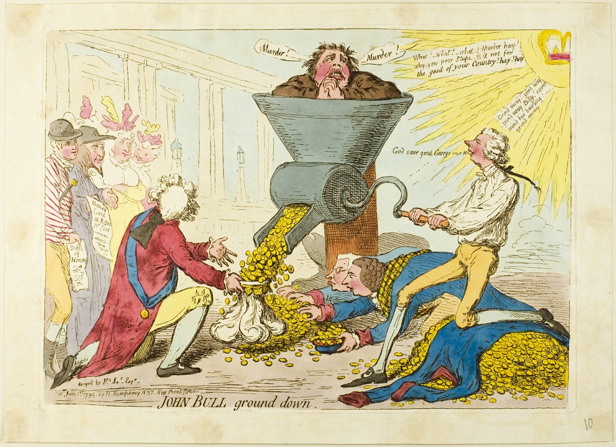 John Bull Ground Down tekijältä James Gillray