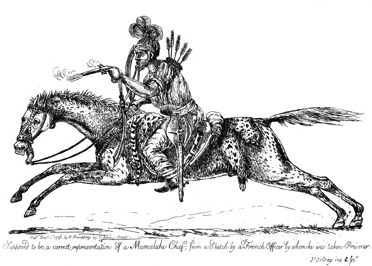 Mamelukien päällikkö, 1798. tekijältä James Gillray