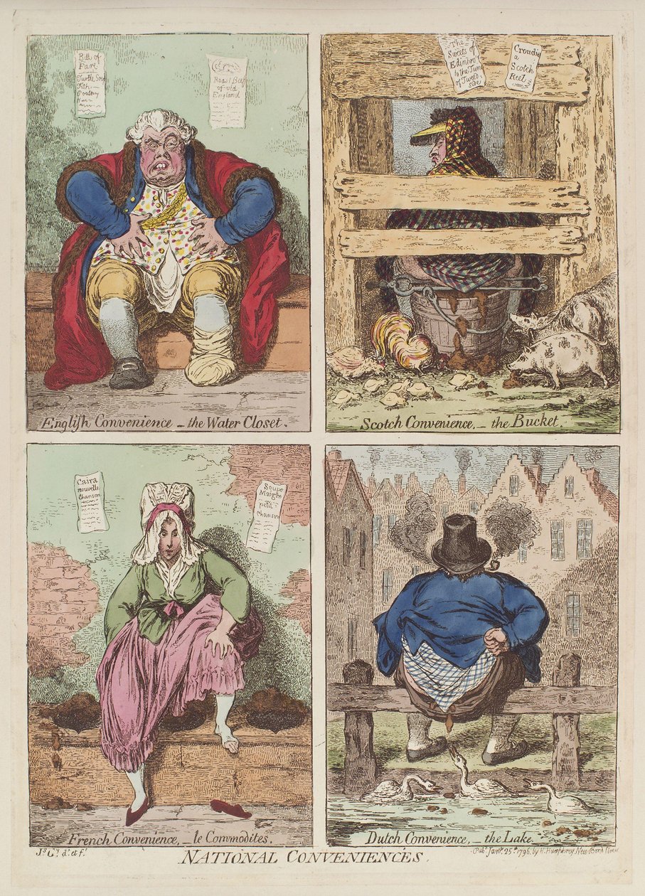 Kansalliset mukavuudet, 1769 tekijältä James Gillray