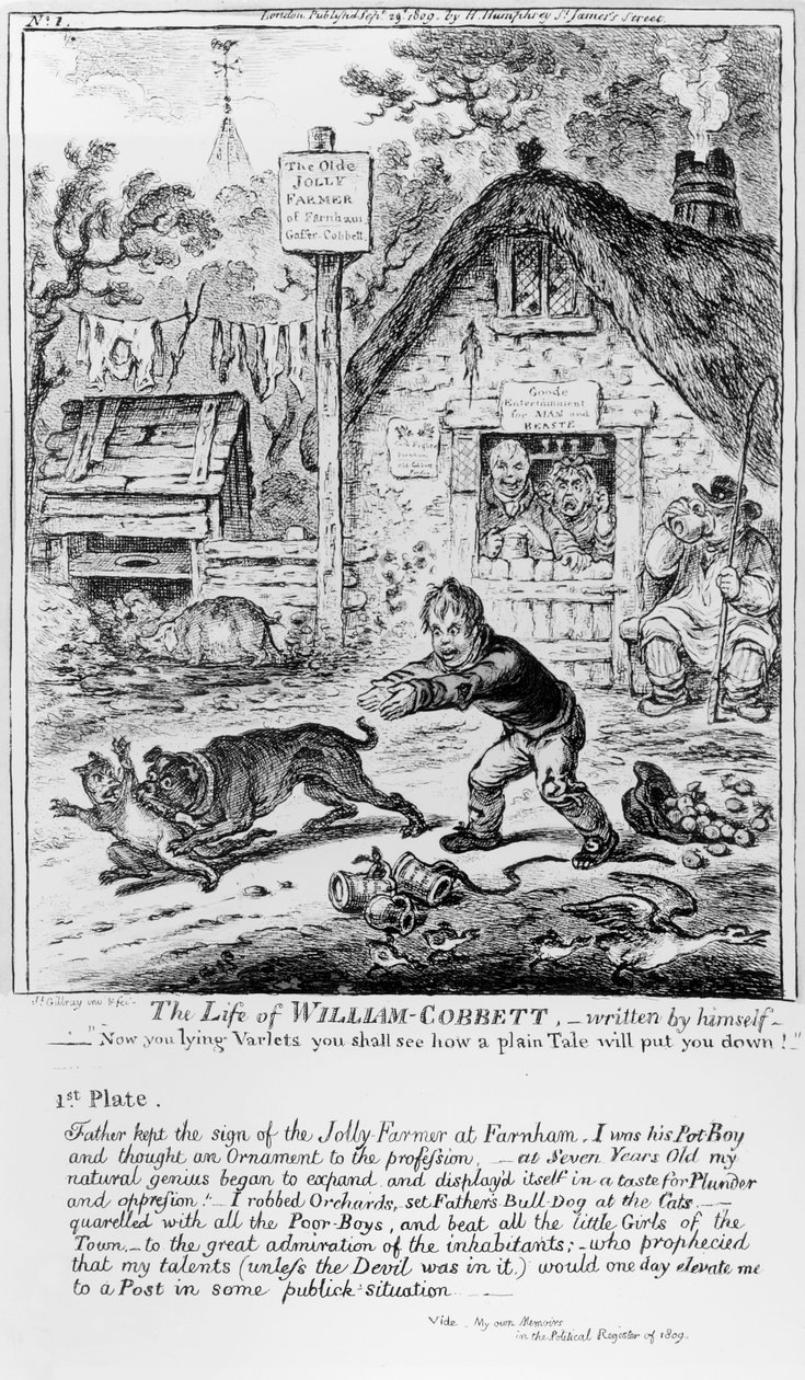 Levy 1, itse kirjoittamasta The Life of William Cobbettista, pub. kirjoittanut H. Humphrey, 1809 tekijältä James Gillray