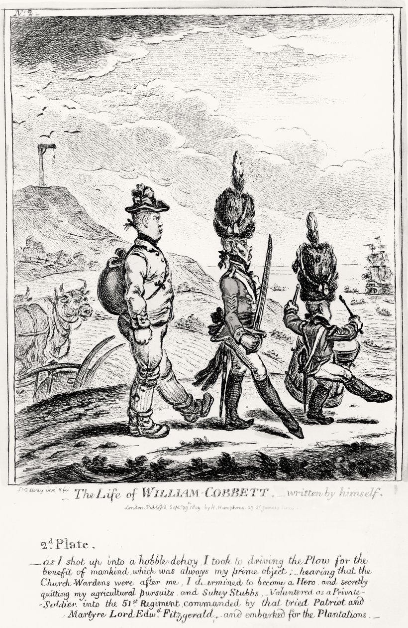 Huonekalut ja erilaiset esineet 1100- ja 1300-luvuilta tekijältä James Gillray