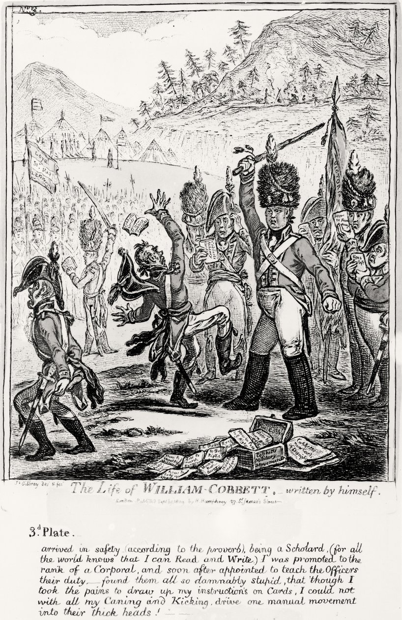Huonekalut ja erilaiset esineet 1100- ja 1300-luvuilta tekijältä James Gillray