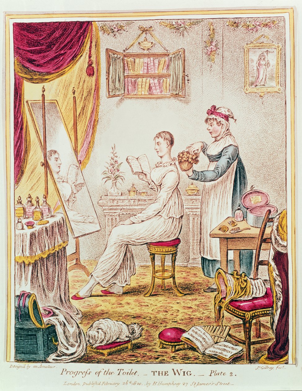 "Progress of the Toilet": Peruukki tekijältä James Gillray