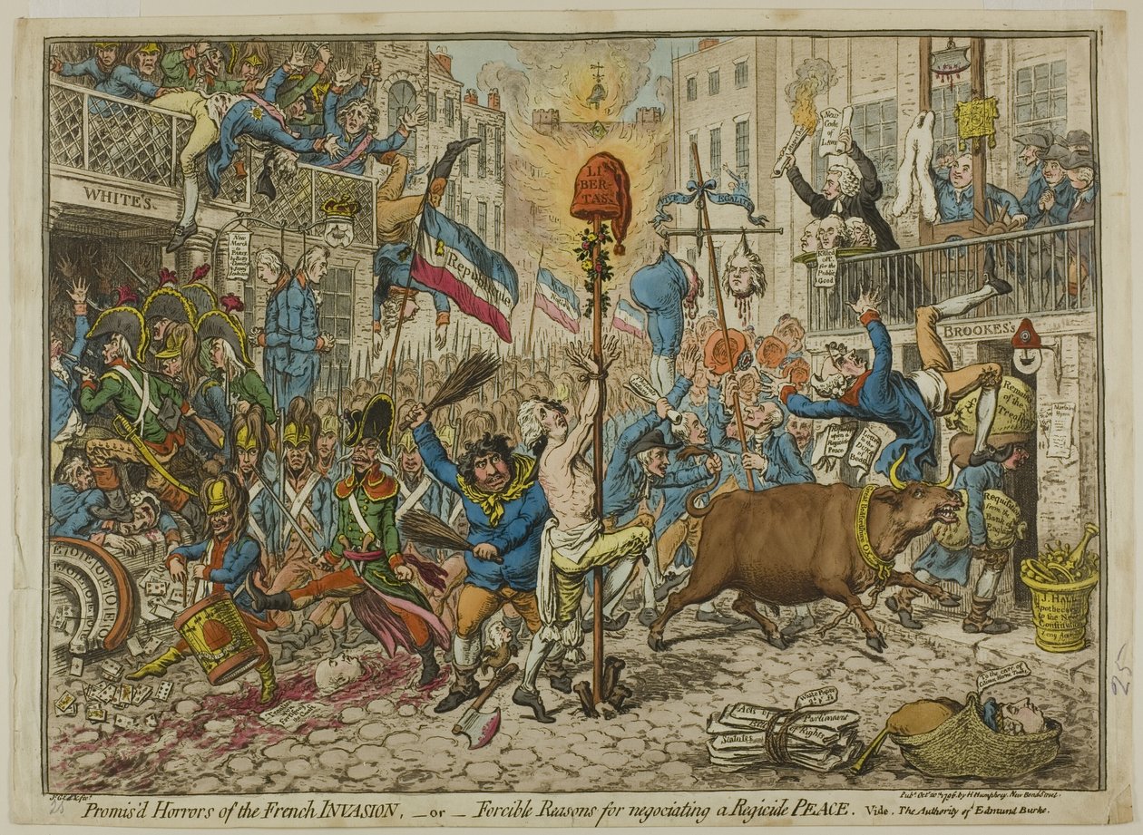 Ranskan hyökkäyksen luvatut kauhut tekijältä James Gillray