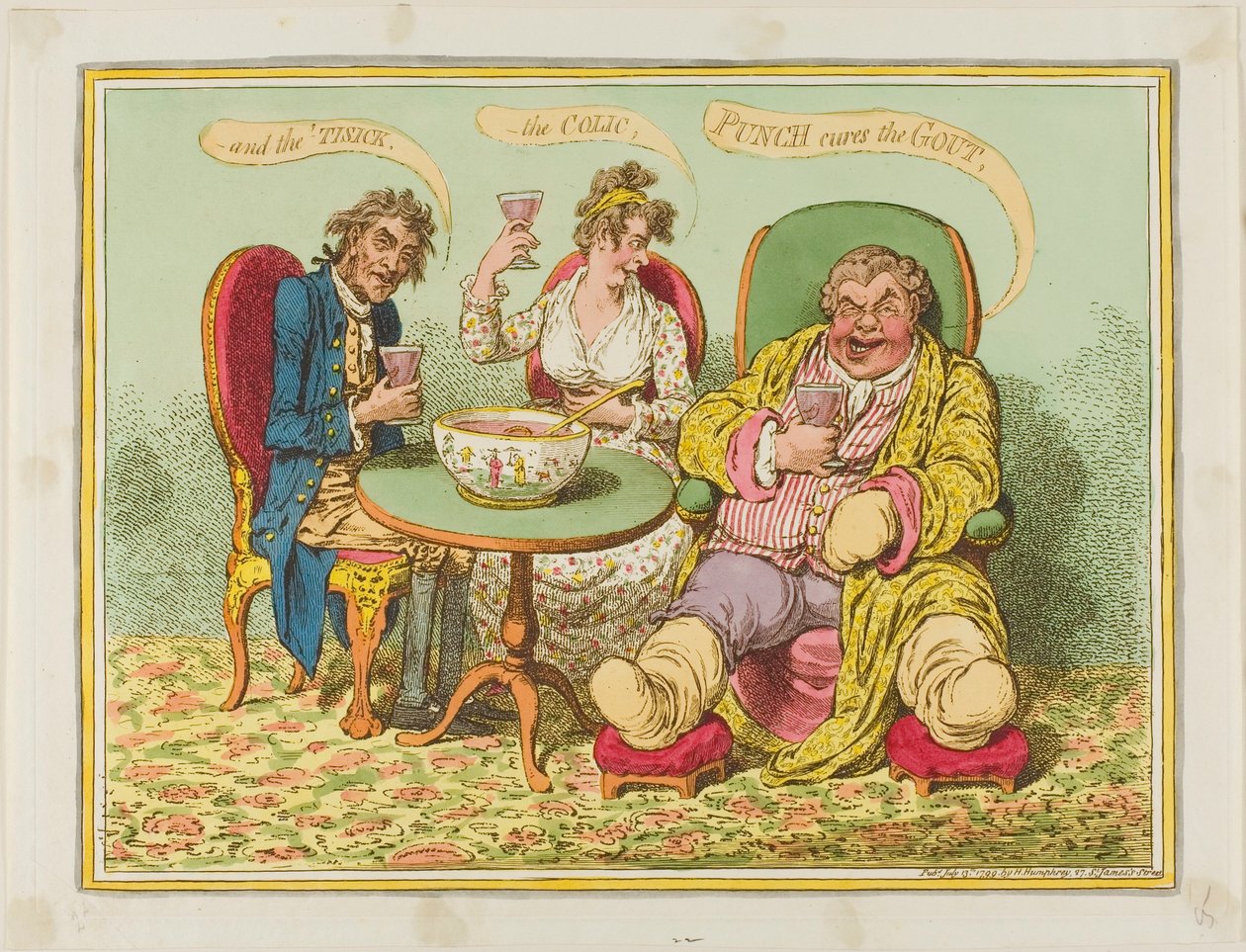 Booli parantaa kihdin, koliikin ja kiukun. tekijältä James Gillray