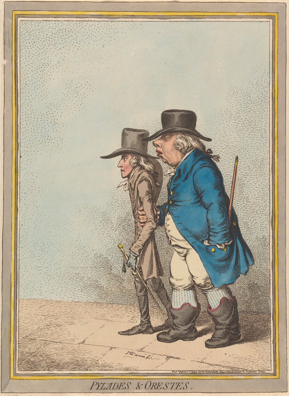 Pylades & Orestes (Statthalter & sein Sekretär) tekijältä James Gillray