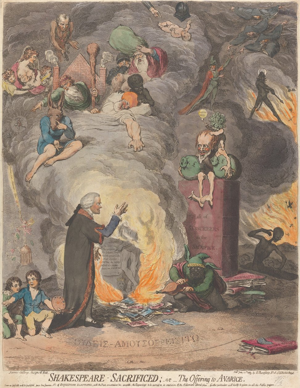 Shakespeare uhrattu; tai Tarjous ahneudelle tekijältä James Gillray