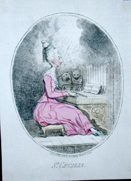 St. Cecilia, julkaissut Hannah Humphrey vuonna 1782 (käsinvärinen etsaus) tekijältä James Gillray