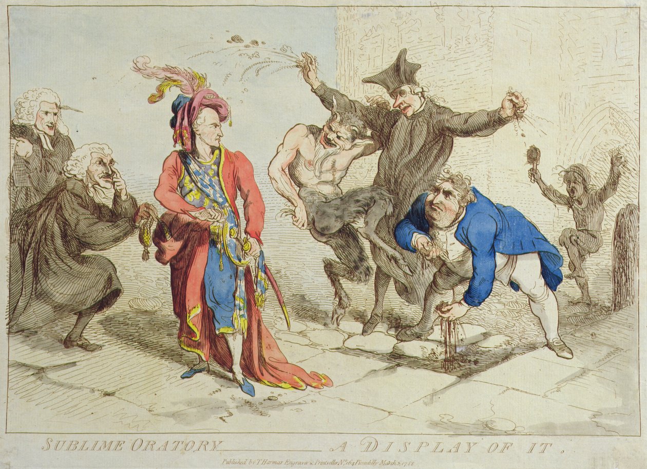 Sublime Oration: A Display of It, julkaissut T. Harmar vuonna 1788 (käsinvärinen etsaus) tekijältä James Gillray
